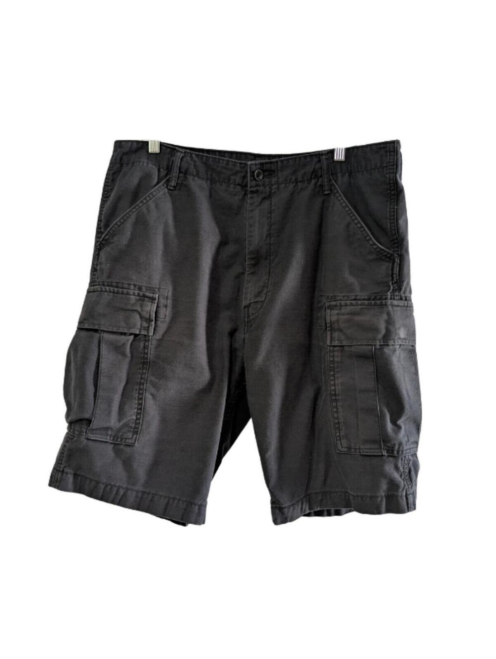 Levi's Men's Twill Cargo Shorts, Black, Size W36, Flat Front, Cotton